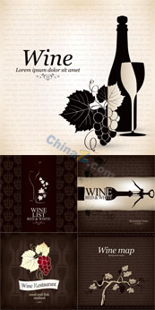 葡萄酒创意设计矢量素材