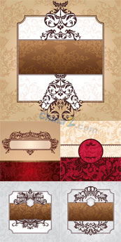复古花纹边框矢量模板