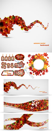 秋季枫叶设计矢量素材