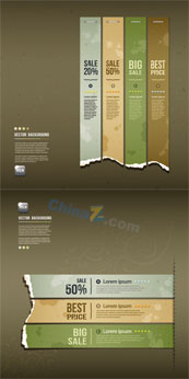 撕痕标签矢量素材下载