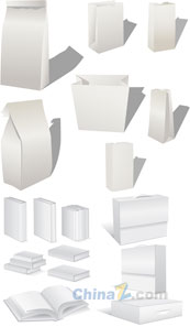 白色包装袋模板设计矢量