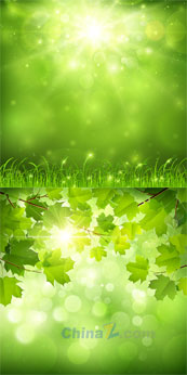 绿色自然风景矢量图设计