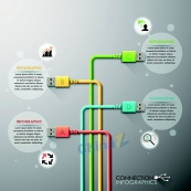 商务USB信息图表矢量创意