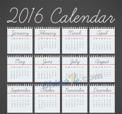 2016日历矢量设计模板