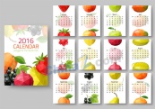 2016水果日历矢量模板
