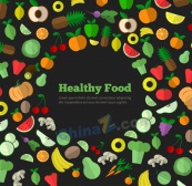 健康食品蔬菜水果设计矢量