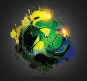 足球创意水彩矢量图