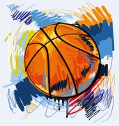 个性篮球涂鸦矢量设计