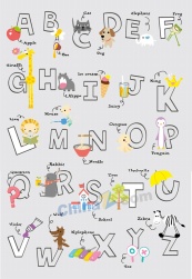 可爱韩国风卡通公仔字母