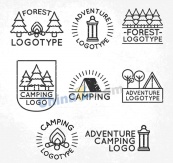 创意森林野营标志矢量素材