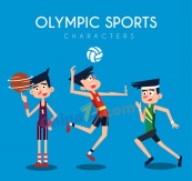卡通奥运会男运动员矢量素材