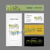 花卉装饰企业卡片矢量素材
