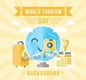 扁平化世界旅游日照相地球图