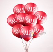 红色销售气球束矢量素材