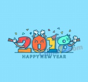 可爱2018年新年艺术字
