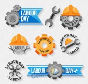 创意劳动节标签矢量素材