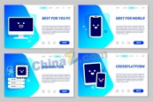 着陆页网页模板矢量模板