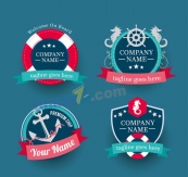 创意航海商务徽章矢量素材