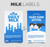 新鲜牛奶标签设计矢量图
