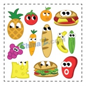 可爱卡通水果蔬菜设计素材