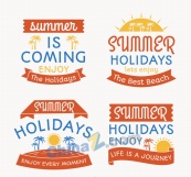 创意夏季假期艺术字矢量素材