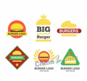 彩色汉堡包标志矢量图