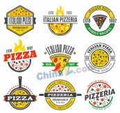 彩色披萨店标志矢量素材