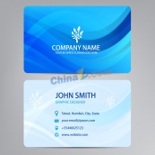 蓝色系列名片模板矢量