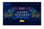2020年新年快乐网页模板矢量