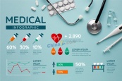 PPT医疗数据图表矢量