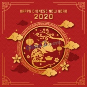 2020年鼠年新春矢量图