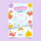 冰淇淋菜单模板矢量