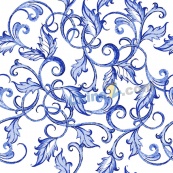 蓝色花卉装饰无缝背景矢量