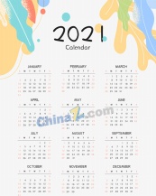 2021简约日历模板矢量设计