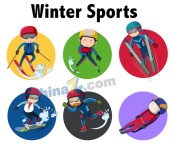 冬季体育运动项目图标矢量