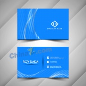 蓝色名片设计矢量模板