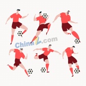 足球运动员矢量插画设计