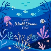 世界海洋日矢量插画设计