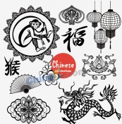中国传统线描传统图案