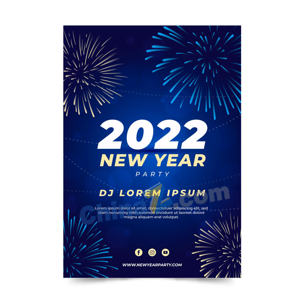 2022新年矢量海报模板设计矢量下载