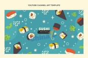 手绘寿司食物壁纸设计