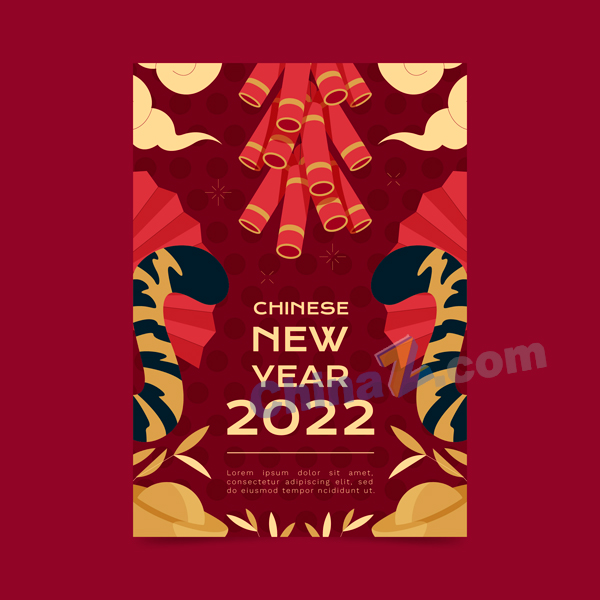 2022虎年新春海报设计矢量下载