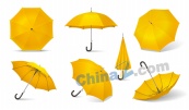 黄色雨伞矢量素材设计