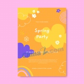春日派对矢量海报设计