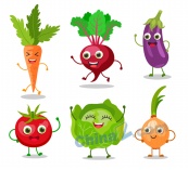 蔬菜卡通人物矢量插图
