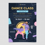 手绘舞蹈学校海报设计