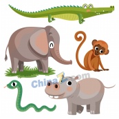 手绘野生动物插图