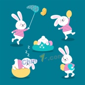可爱卡通兔子形象插画