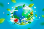 绿色地球矢量环保插画