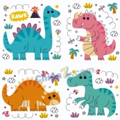 可爱恐龙插图矢量素材